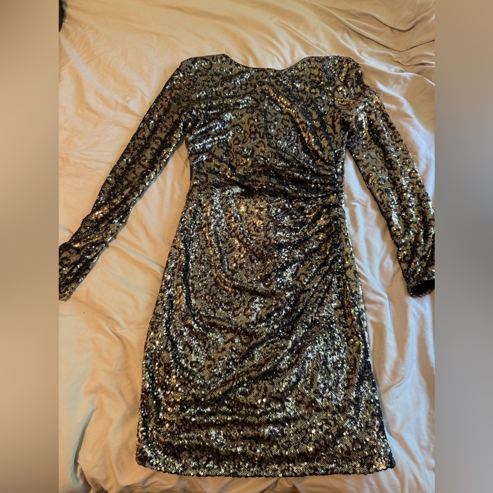 Free People Elegant Sequin Dress - Black and Gold